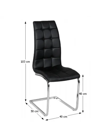 Scaun bucătărie DULCIA, piele ecologică/crom, 40x103x58 cm | MobilaOK