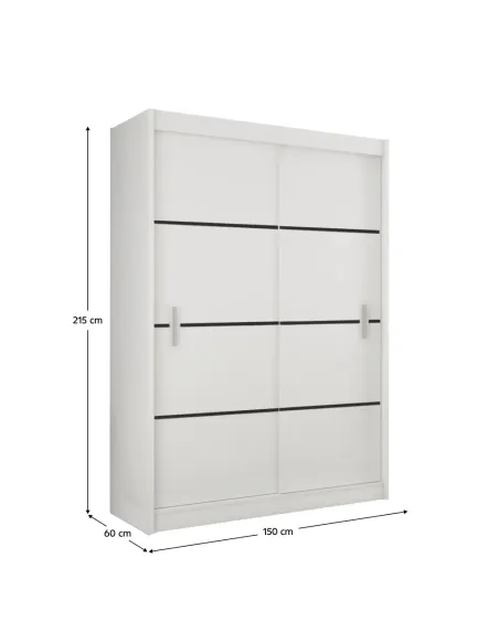 Dulap MERINA 150, dormitor/hol, 150x215x60 cm, PAL melaminat | MobilaOK