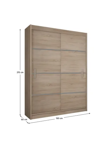 Dulap MERINA 150, dormitor, 150x215x60 cm, PAL melaminat | MobilaOK
