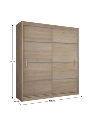 Dulap MERINA 203 pentru dormitor/hol, 203x215x60 cm, PAL melaminat | MobilaOK