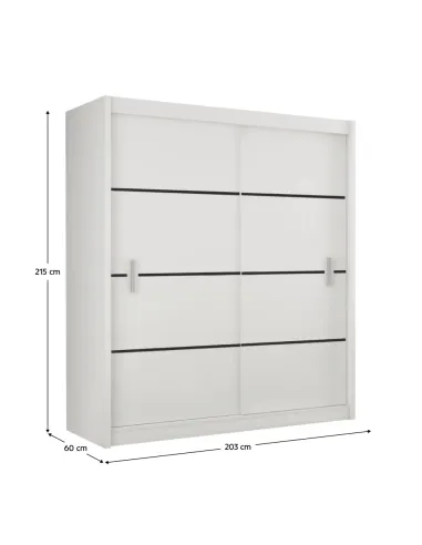 Dulap MERINA 203 pentru dormitor, 203x215x60 cm, PAL melaminat | MobilaOK