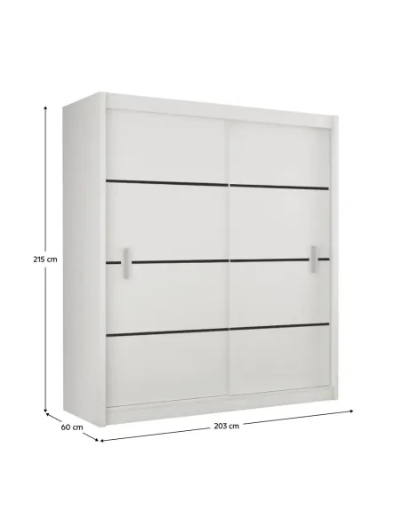 Dulap MERINA 203 pentru dormitor, 203x215x60 cm, PAL melaminat | MobilaOK