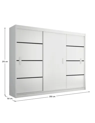 Dulap MERINA 250, dormitor/hol, 250x215x60 cm, PAL melaminat | MobilaOK