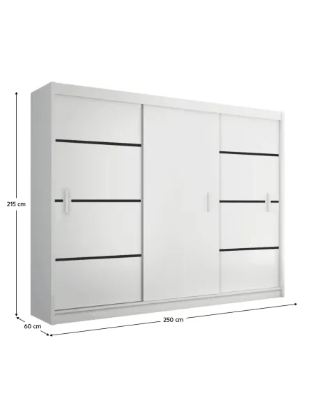 Dulap MERINA 250, dormitor/hol, 250x215x60 cm, PAL melaminat | MobilaOK