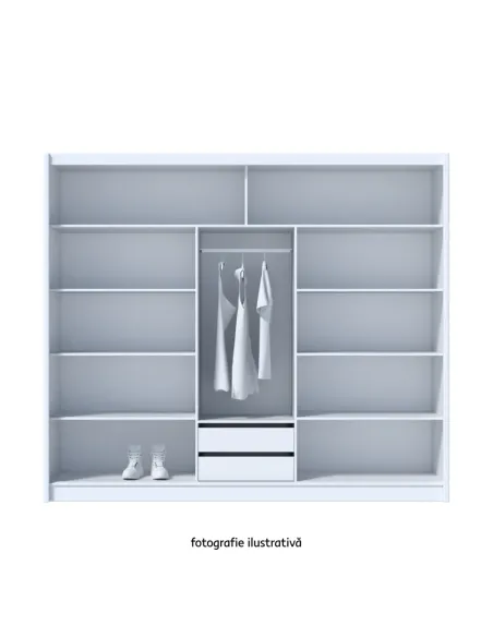 Dulap MERINA 250, dormitor/living, 250x60x215 cm, PAL melaminat | MobilaOK