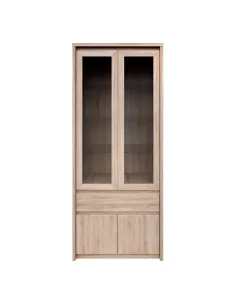 Vitrină NORTY TYP 3 pentru living, 88x40x210 cm, PAL melaminat stejar sonoma | MobilaOK