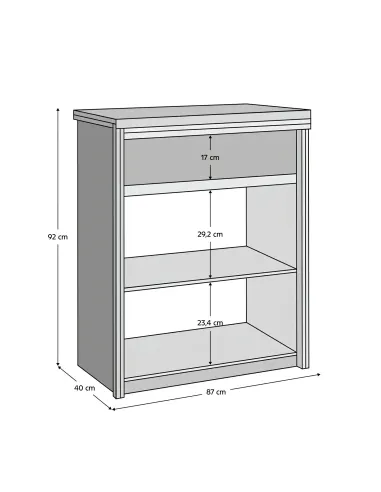 Comodă NORTY TYP 9 pentru dormitor, 87x40x92 cm, PAL melaminat stejar sonoma | MobilaOK