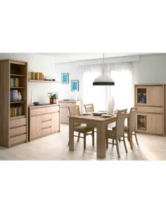 Vitrină NORTY TYP 7 pentru living/dormitor, 87x40x154 cm, PAL melaminat stejar sonoma | MobilaOK 2