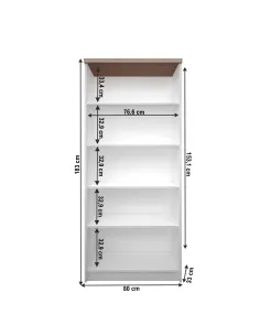 Etajeră TOPTY TYP 06, living/birou, 80x183x33 cm, PAL melaminat | MobilaOK 2
