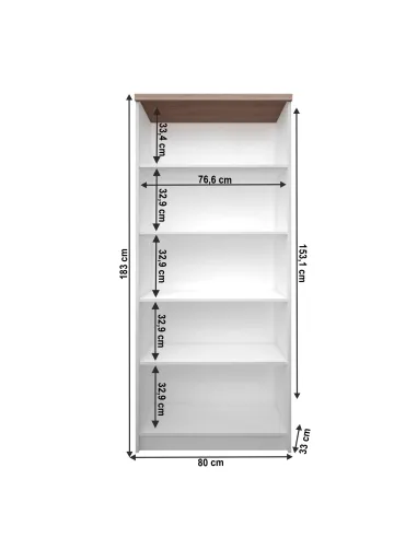 Etajeră TOPTY TYP 06, living/birou, 80x183x33 cm, PAL melaminat | MobilaOK