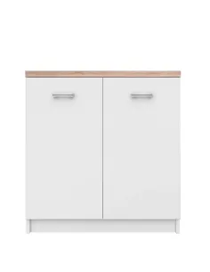 Comodă TOPTY TYP 13 pentru dormitor/hol, 80x85x33 cm, PAL melaminat alb/stejar sonoma | MobilaOK