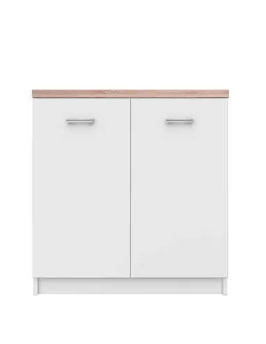 Comodă TOPTY TYP 13 pentru dormitor/hol, 80x85x33 cm, PAL melaminat alb/stejar sonoma | MobilaOK