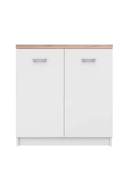 Comodă TOPTY TYP 13 pentru dormitor/hol, 80x85x33 cm, PAL melaminat alb/stejar sonoma | MobilaOK