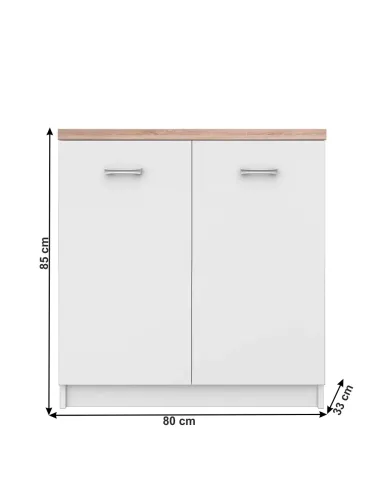 Comodă TOPTY TYP 13 pentru dormitor/hol, 80x85x33 cm, PAL melaminat alb/stejar sonoma | MobilaOK