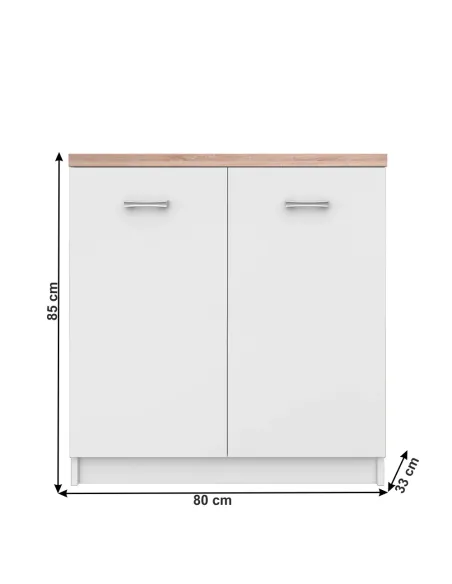 Comodă TOPTY TYP 13 pentru dormitor/hol, 80x85x33 cm, PAL melaminat alb/stejar sonoma | MobilaOK