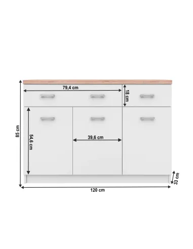 Comodă TOPTY, dormitor/hol, 120x85x33 cm, PAL melaminat | MobilaOK