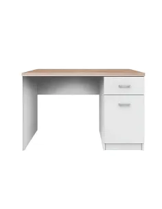 Masă PC TOPTY, birou modular, 120x77x55 cm, PAL melaminat alb/stejar sonoma | MobilaOK