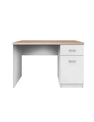 Masă PC TOPTY, birou modular, 120x77x55 cm, PAL melaminat alb/stejar sonoma | MobilaOK