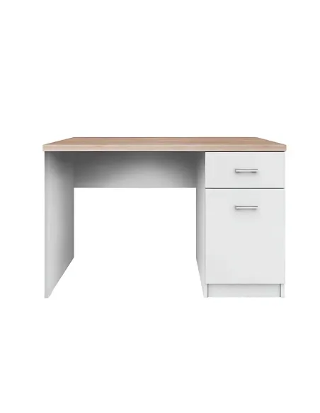 Masă PC TOPTY, birou modular, 120x77x55 cm, PAL melaminat alb/stejar sonoma | MobilaOK
