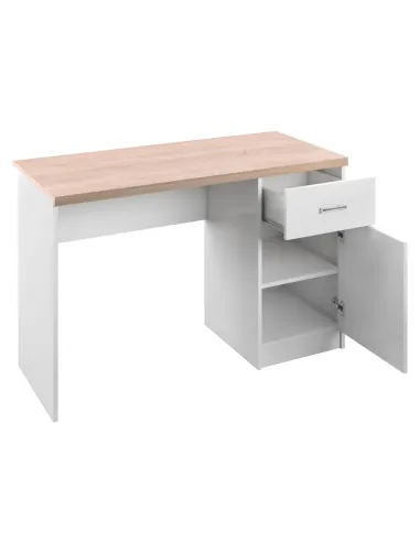 Masă PC TOPTY, birou modular, 120x77x55 cm, PAL melaminat alb/stejar sonoma | MobilaOK