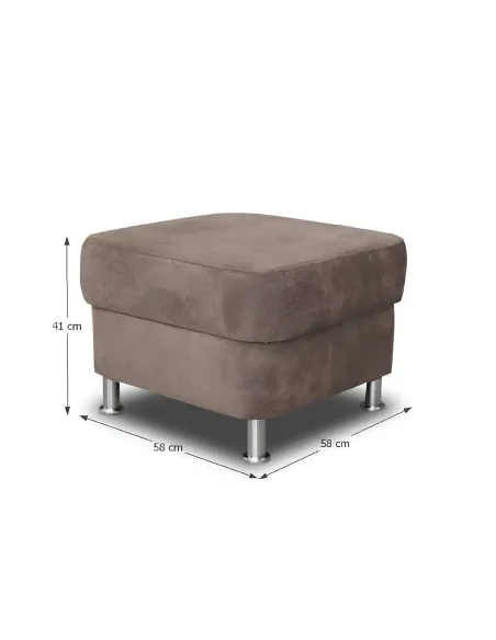 Taburet SANTIAGO pentru living, dormitor, hol - 58x41x58 cm, Textil, picioare metalice | MobilaOK
