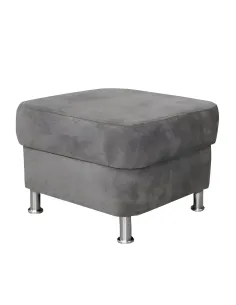 Taburet SANTIAGO, living/dormitor/birou, 58x41x58 cm, Textil Matrix 17 gri, picioare metalice | MobilaOK