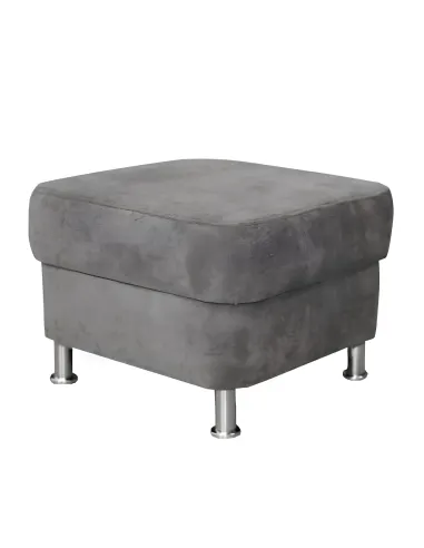 Taburet SANTIAGO, living/dormitor/birou, 58x41x58 cm, Textil Matrix 17 gri, picioare metalice | MobilaOK