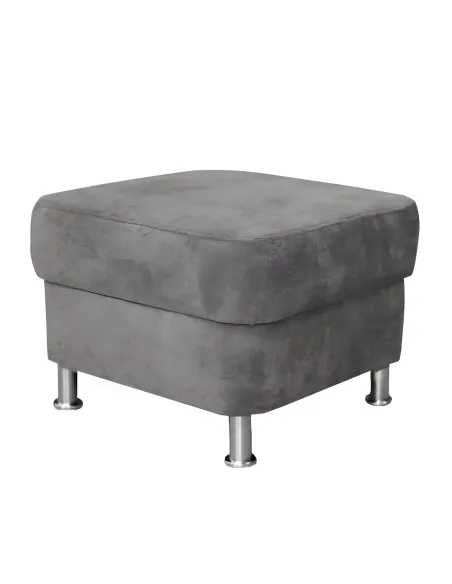 Taburet SANTIAGO, living/dormitor/birou, 58x41x58 cm, Textil Matrix 17 gri, picioare metalice | MobilaOK