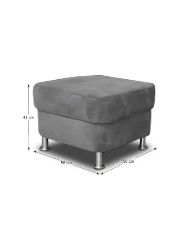 Taburet SANTIAGO, living/dormitor/birou, 58x41x58 cm, Textil Matrix 17 gri, picioare metalice | MobilaOK