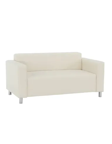 Canapea HOMKER, living, 140x81x71 cm, piele ecologică bej | MobilaOK