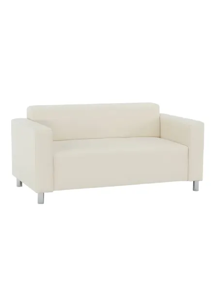 Canapea HOMKER, living, 140x81x71 cm, piele ecologică bej | MobilaOK