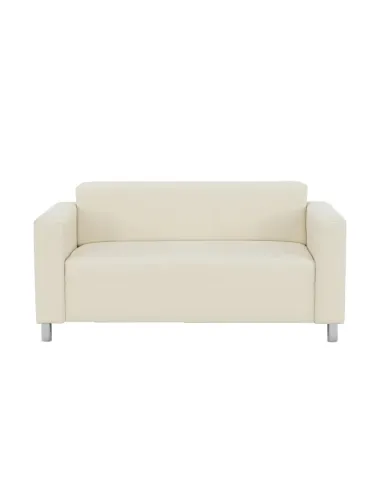 Canapea HOMKER, living, 140x81x71 cm, piele ecologică bej | MobilaOK