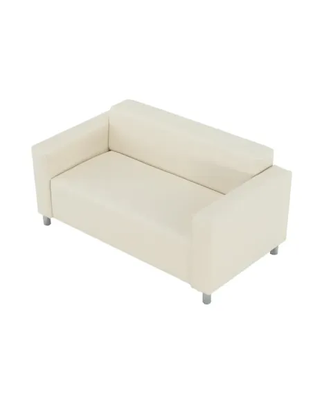Canapea HOMKER, living, 140x81x71 cm, piele ecologică bej | MobilaOK