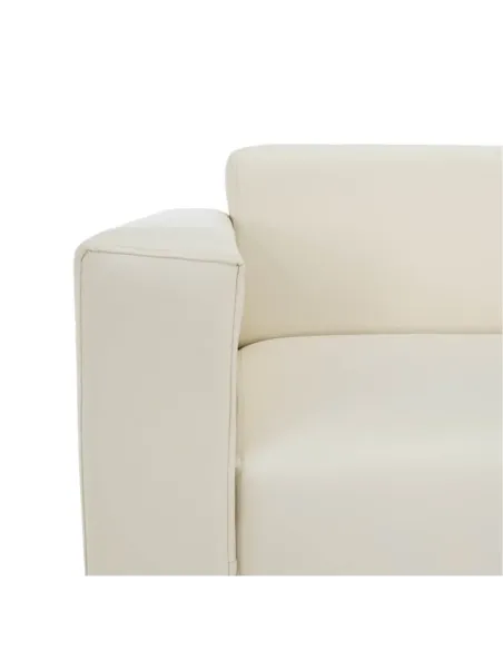 Canapea HOMKER, living, 140x81x71 cm, piele ecologică bej | MobilaOK