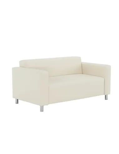 Canapea HOMKER, living, 140x81x71 cm, piele ecologică bej | MobilaOK