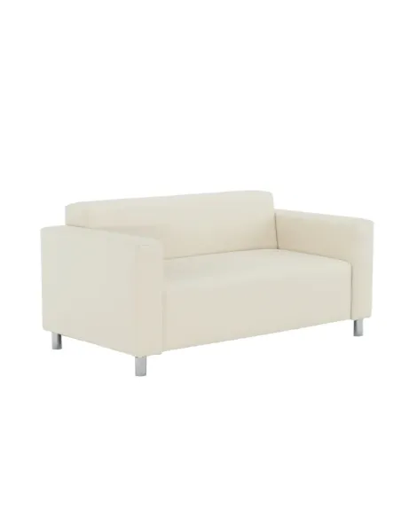 Canapea HOMKER, living, 140x81x71 cm, piele ecologică bej | MobilaOK
