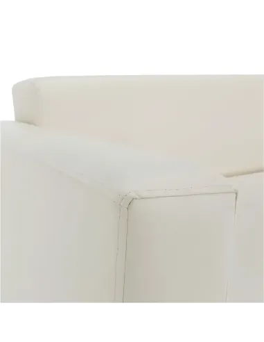 Canapea HOMKER, living, 140x81x71 cm, piele ecologică bej | MobilaOK