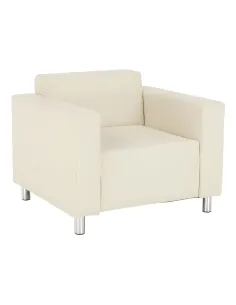 Fotoliu HOMKER living, 89x81x71 cm, piele ecologică bej | MobilaOK