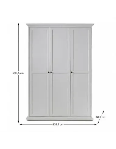 Dulap, PARIS 3D 75353, dormitor/hol, 138.8x200.6x60.5 cm, PAL/MDF | MobilaOK
