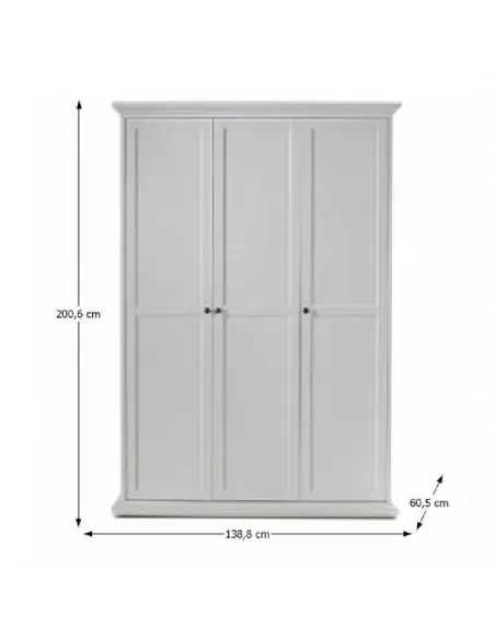 Dulap, PARIS 3D 75353, dormitor/hol, 138.8x200.6x60.5 cm, PAL/MDF | MobilaOK