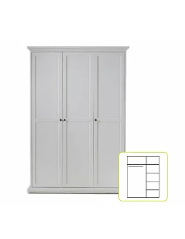Dulap, PARIS 3D 75353, dormitor/hol, 138.8x200.6x60.5 cm, PAL/MDF | MobilaOK