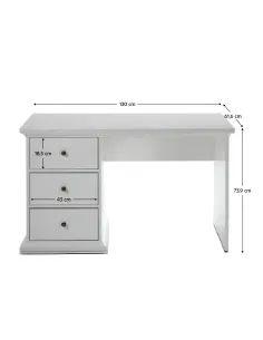 Masă PC PARIS, birou, 130x61.6x73.9 cm, PAL melaminat/MDF | MobilaOK 2