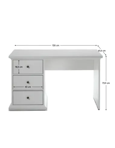 Masă PC PARIS, birou, 130x61.6x73.9 cm, PAL melaminat/MDF | MobilaOK