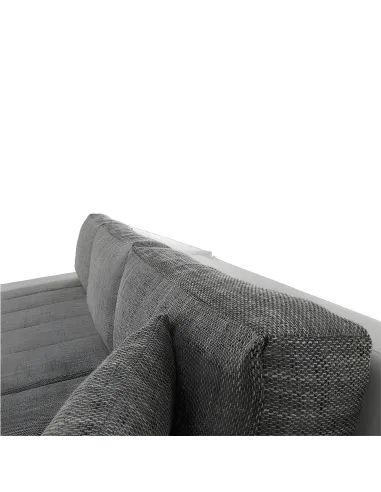 Colțar TONIKS, extensibil cu depozitare, living, 300x215x72 cm, piele ecologică albă/material gri | MobilaOK