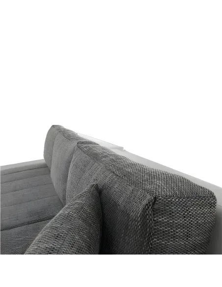 Colțar TONIKS, extensibil cu depozitare, living, 300x215x72 cm, piele ecologică albă/material gri | MobilaOK