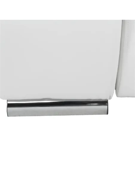 Colțar TONIKS, extensibil cu depozitare, living, 300x215x72 cm, piele ecologică albă/material gri | MobilaOK