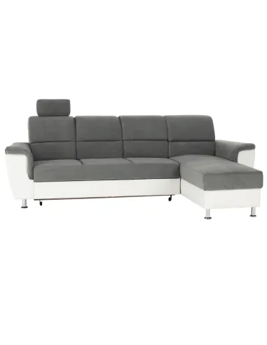 Colțar extensibil, SANTIAGO, living/dormitor, 260x168 cm, piele ecologică/material textil | MobilaOK