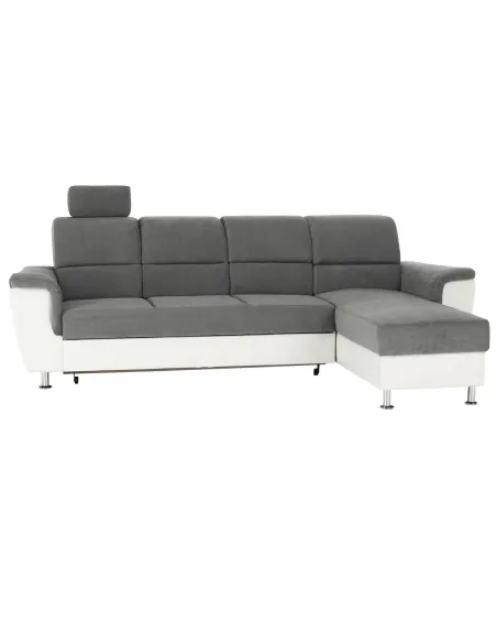 Colțar extensibil, SANTIAGO, living/dormitor, 260x168 cm, piele ecologică/material textil | MobilaOK