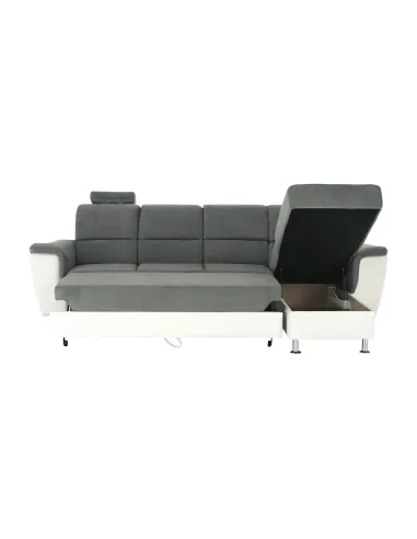Colțar extensibil, SANTIAGO, living/dormitor, 260x168 cm, piele ecologică/material textil | MobilaOK