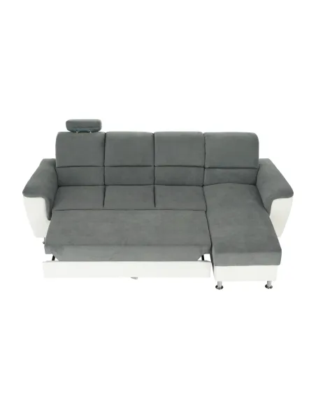 Colțar extensibil, SANTIAGO, living/dormitor, 260x168 cm, piele ecologică/material textil | MobilaOK